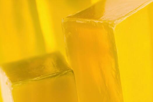 Bright yellow geometric shapes on a glass surface create a clean modern look photo