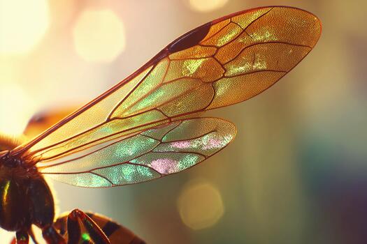 Wings showcase delicate texture and shimmering colors in a macro view of nature photo