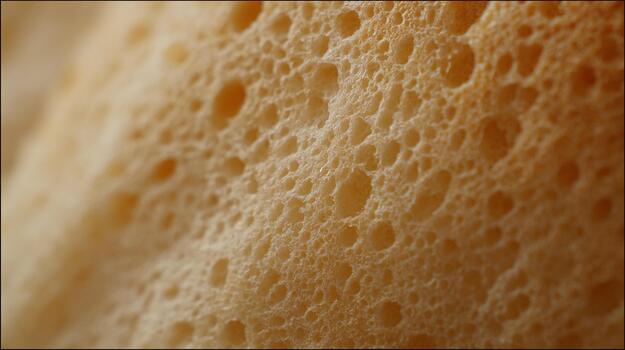 Close-up view of porous texture highlighting natural details in soft lighting photo