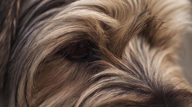 Close-up view of soft and detailed dog fur captured with a mirrorless camera photo
