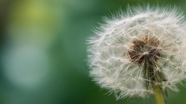 Dandelion fluff in soft focus captures airy details under natural light photo