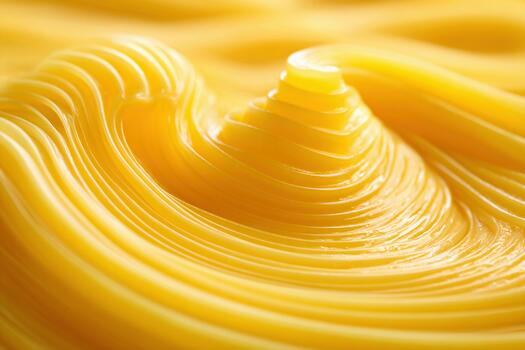 cremoso amarillo mantequilla remolinos crear un liso, atractivo textura en un cuenco foto