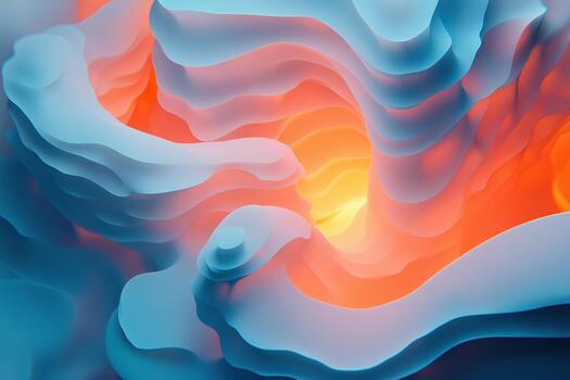 Abstract design showcasing vibrant colors and curvy shapes in a digital landscape photo