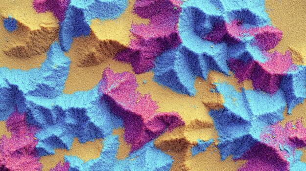 Colorful abstract patterns in sand showcasing vibrant hues and textures photo