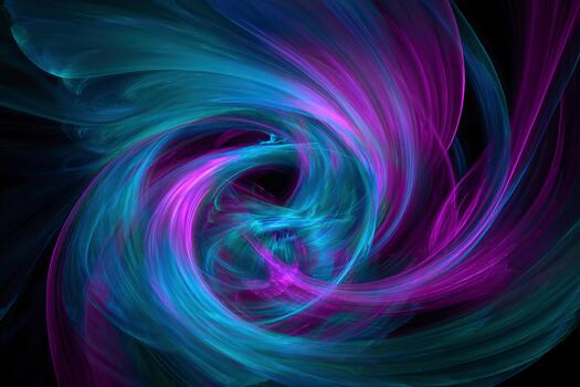 Vibrant energy vortex swirling in the void with bright colors photo
