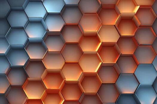 hexagonal panal modelo con suave degradado en calentar y frio tonos foto
