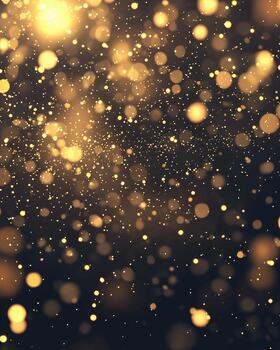 Golden sparkles scatter through natural light in a magical display photo