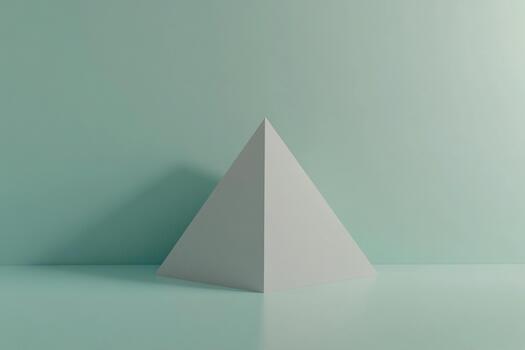 Geometric decor piece with smooth gradient background in minimal style photo