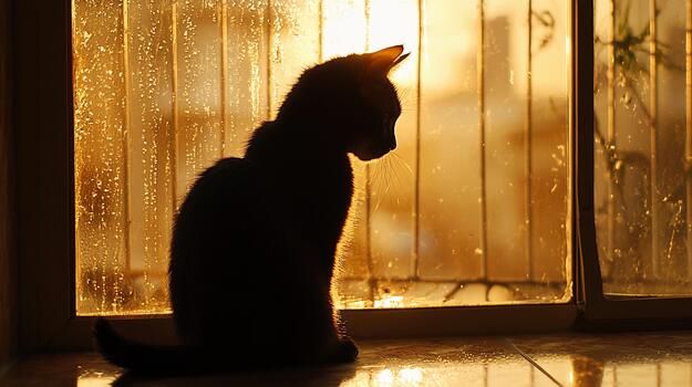 gato disfruta suave Mañana ligero en antepecho, relajante en calentar ambiente foto