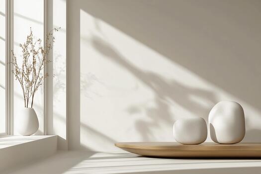 Geometric decor piece enhances modern interior with smooth gradient background photo