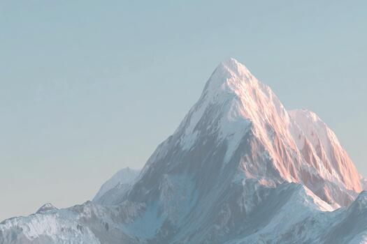 Mountain peak illuminated by golden hour light in a stunning landscape view photo
