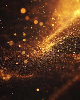 Golden sparkles scatter in natural light creating a magical atmosphere photo
