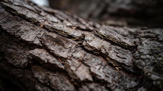 Exploring the intricate textures of bark in earthy tones with macro realism photo