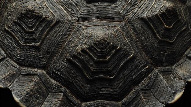 Detailed close-up of turtle carapace showcasing unique textures and patterns photo