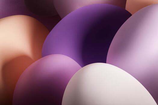 Soft curved shapes in purple and neutral tones creating a calm abstract scene photo