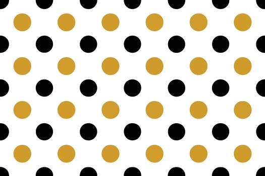 Seamless pattern of gold and black polka dots on a white background texture vector