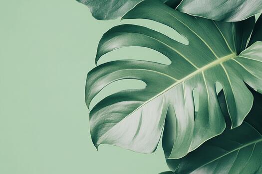 Smooth leaves with a calming gradient background showcasing nature's beauty photo
