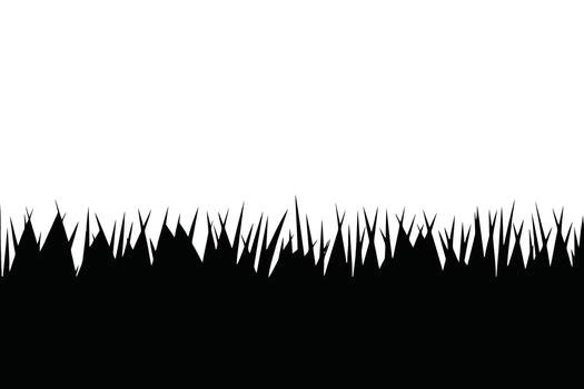 Black silhouette of sharp pointed grass blades against a white background vector