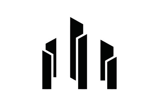 negro resumen geométrico rascacielos edificio formas en blanco antecedentes arquitectura ciudad vector