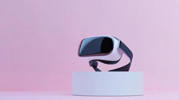 Minimal modern headset isolated on pastel background for creative design use photo