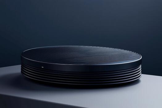 Modern audio device displayed on a smooth gradient background in clean setting photo