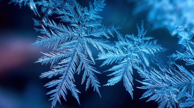 Frozen crystals create stunning patterns in winter landscape photo