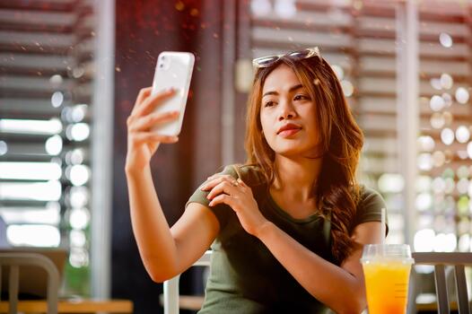 Online communication via smartphones, social media and networking, online shopping and banking transactions photo