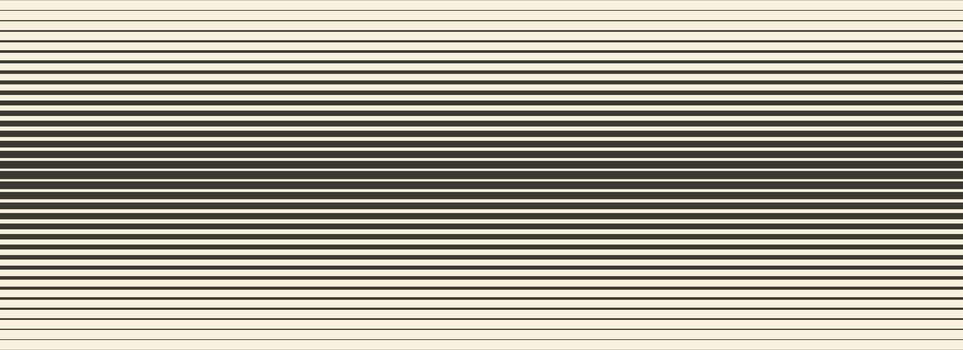 Retro linear halftone gradation texture. Parallel repeating stripe transition background. Fading thin to thick line gradient pattern. Horizontal strip wallpaper with Doppler effect concept. vector