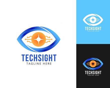 Future Tech Sight Emblem for Data Network Company vector
