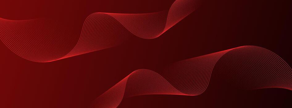 Abstract red wave background with smooth flowing shapes. vector