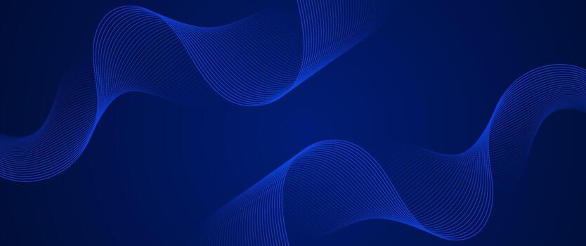 Abstract dark blue background with smooth flowing wave shapes and soft gradient texture, perfect for modern digital designs. vector
