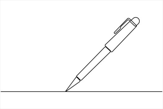 Continuous one line art drawing of Pen design. pen line art design for simple concept vector