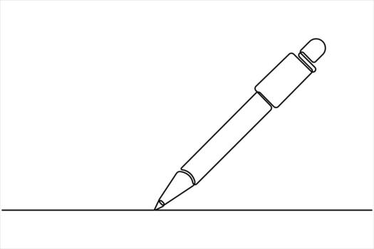 Continuous one line art drawing of Pen design. pen line art design for simple vector