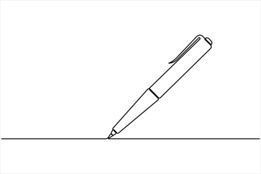 Continuous single line art drawing of Pen design. pen line art design for simple style vector