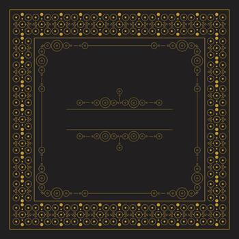 Minimalist Geometric Line Ornament Frame Design with Circle and Dot Patterns vector