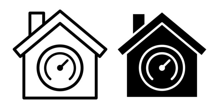 Home Speedometer Black Icon Bundle for Performance Tracking and System Monitoring Projects vector