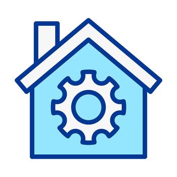 Home Settings Flat Colored Icon for System Controls and Housing Configuration vector