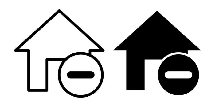 Home Remove Black Icon Bundle for Delete Actions and Cleanup Interface Tools vector