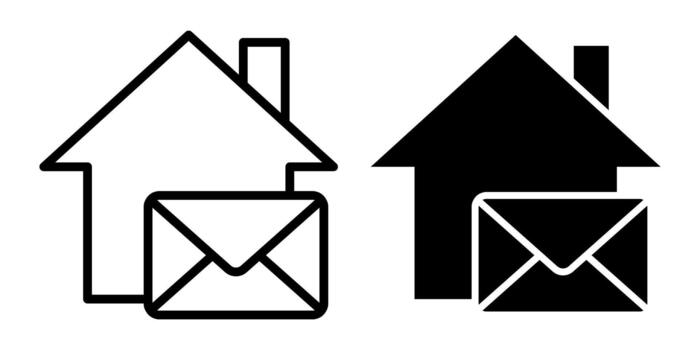 Home Mail Notification Black Icon Bundle for Message Alerts and Digital Communication vector