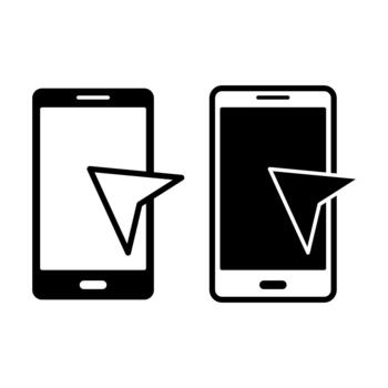 Smartphone Cursor Click Black Icon Bundle for Mobile Interaction Elements vector