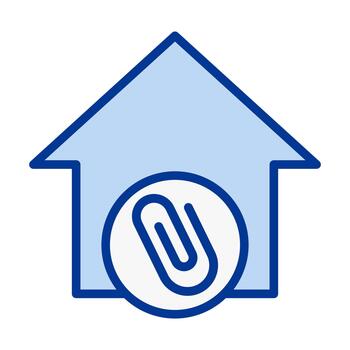 hogar adjunto archivo plano de colores icono para archivo enlace y propiedad documento utilizar vector