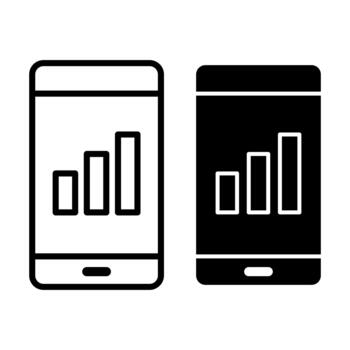 Smartphone Signal Black Icon Bundle for Connection and Network Tools vector