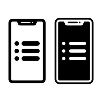 Options Menu Smartphone Black Icon Bundle for Settings and Navigation vector