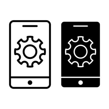 teléfono inteligente ajustes negro icono haz para móvil controlar y ajustamiento herramientas vector