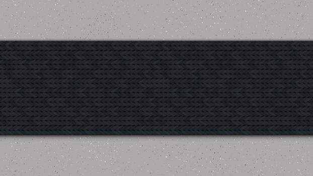 Black knitted fabric striped seamless pattern on concrete grainy texture background vector