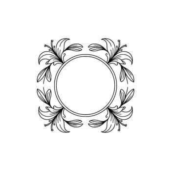 un circular decorativo marco con florido lirio floral elementos y un sutil degradado antecedentes transporte elegancia y sencillez vector