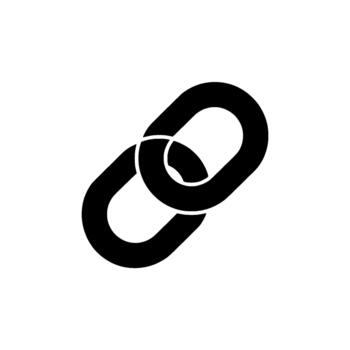 A stark depicting two interlinked oval chain elements symbolising connection and unity vector