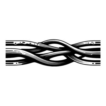 Striking abstract depicting a stylized weaving of multiple smooth flowing strands creating a sense of dynamic movement and interconnectedness vector