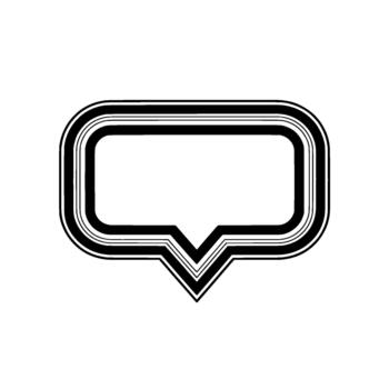 un minimalista de un redondeado rectangular habla burbuja con múltiple concéntrico contornos y un puntiagudo cola aislado vector