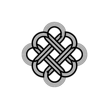 intrincado enclavamiento nudo con en capas curvo líneas vector